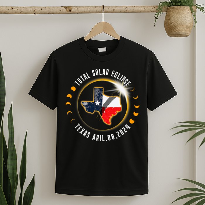Solar Eclipse 2024 Total Solar Eclipse State Texas T-Shirt