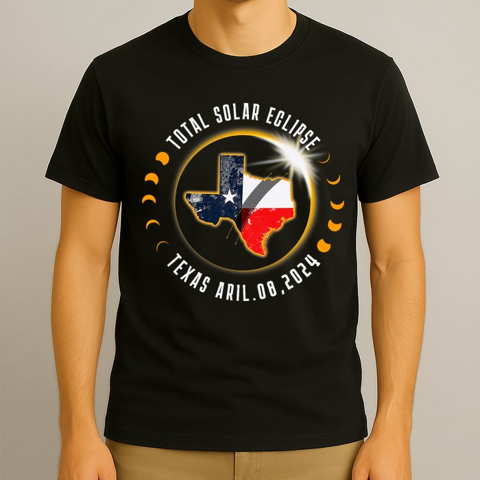 Solar Eclipse 2024 Total Solar Eclipse State Texas T-Shirt