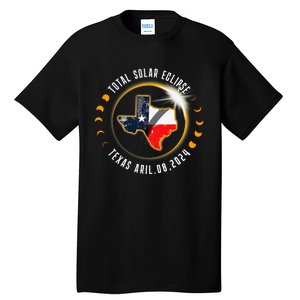 Solar Eclipse 2024 Total Solar Eclipse State Texas Tall T-Shirt