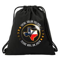 Solar Eclipse 2024 Total Solar Eclipse State Texas Drawstring Bag