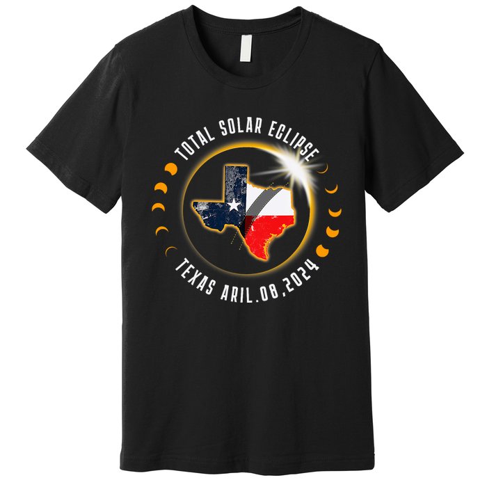 Solar Eclipse 2024 Total Solar Eclipse State Texas Premium T-Shirt