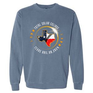 Solar Eclipse 2024 Total Solar Eclipse State Texas Garment-Dyed Sweatshirt