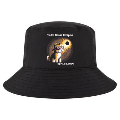 Solar Eclipse 2024 Cat Wearing Solar Eclipse Glasses Cool Comfort Performance Bucket Hat