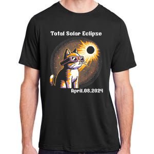 Solar Eclipse 2024 Cat Wearing Solar Eclipse Glasses Adult ChromaSoft Performance T-Shirt