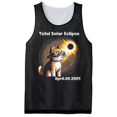 Solar Eclipse 2024 Cat Wearing Solar Eclipse Glasses Mesh Reversible Basketball Jersey Tank