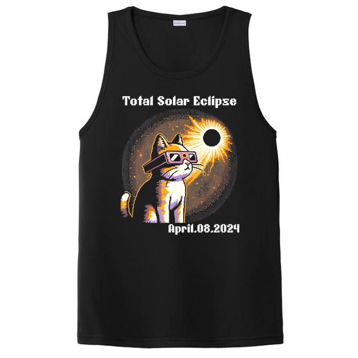 Solar Eclipse 2024 Cat Wearing Solar Eclipse Glasses PosiCharge Competitor Tank