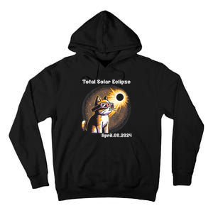 Solar Eclipse 2024 Cat Wearing Solar Eclipse Glasses Tall Hoodie