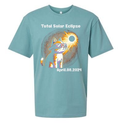 Solar Eclipse 2024 Cat Wearing Solar Eclipse Glasses Sueded Cloud Jersey T-Shirt