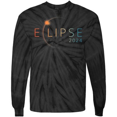 Solar Eclipse 2024 Total Solar Eclipse 4.08.24 Tie-Dye Long Sleeve Shirt