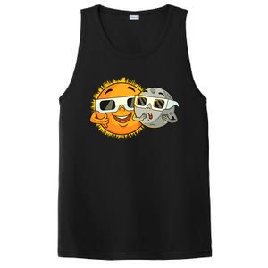 Solar Eclipse 2024 Funny Sun Moon Glasses Science PosiCharge Competitor Tank