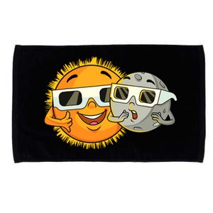 Solar Eclipse 2024 Funny Sun Moon Glasses Science Microfiber Hand Towel