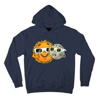 Solar Eclipse 2024 Funny Sun Moon Glasses Science Hoodie