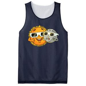 Solar Eclipse 2024 Funny Sun Moon Glasses Science Mesh Reversible Basketball Jersey Tank