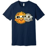 Solar Eclipse 2024 Funny Sun Moon Glasses Science Premium T-Shirt