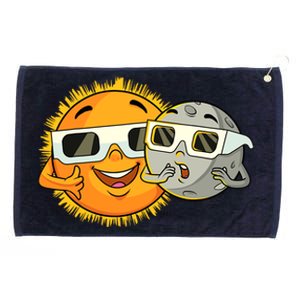 Solar Eclipse 2024 Funny Sun Moon Glasses Science Grommeted Golf Towel