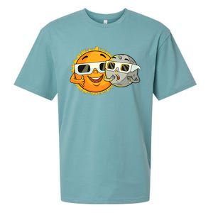 Solar Eclipse 2024 Funny Sun Moon Glasses Science Sueded Cloud Jersey T-Shirt