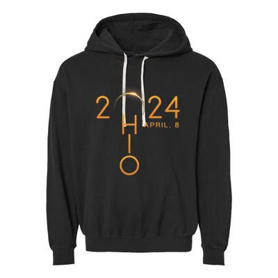 Solar Eclipse 2024 State Ohio Garment-Dyed Fleece Hoodie