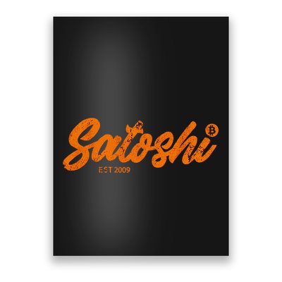 Satoshi Est 2009 Bitcoin Creator Blockchain Currency Poster