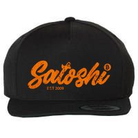 Satoshi Est 2009 Bitcoin Creator Blockchain Currency Wool Snapback Cap