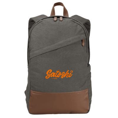 Satoshi Est 2009 Bitcoin Creator Blockchain Currency Cotton Canvas Backpack