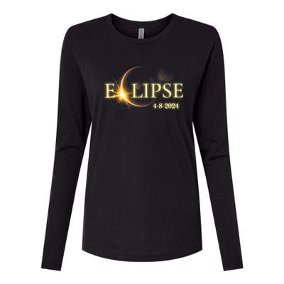 Solar Eclipse 2024 Total Solar Eclipse 4.08.24 Gift For Solar Eclipse Lover Womens Cotton Relaxed Long Sleeve T-Shirt