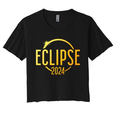 Solar Eclipse 2024 Total Solar Eclipse 4.08.24 Women's Crop Top Tee