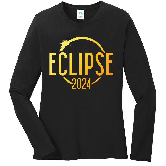 Solar Eclipse 2024 Total Solar Eclipse 4.08.24 Ladies Long Sleeve Shirt