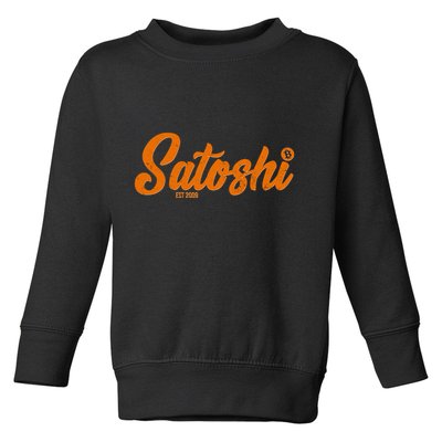 Satoshi Est 2009 Cryptocurrency Toddler Sweatshirt