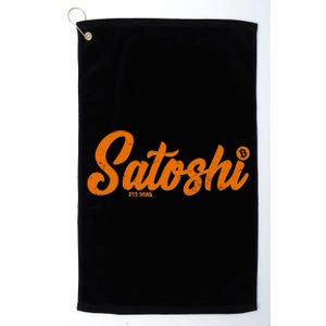 Satoshi Est 2009 Cryptocurrency Platinum Collection Golf Towel