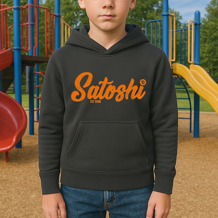Satoshi Est 2009 Cryptocurrency Kids Hoodie