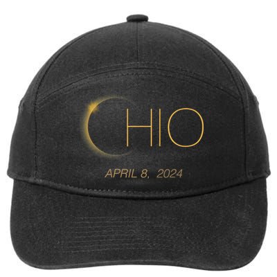 Solar Eclipse 2024 Total Solar Eclipse State Ohio 7-Panel Snapback Hat