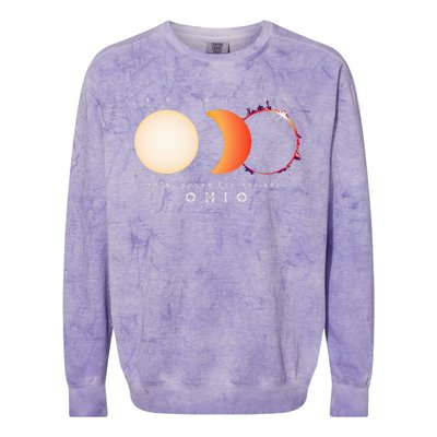 Solar Eclipse 2024 Total Eclipse Ohio America Colorblast Crewneck Sweatshirt