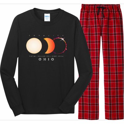 Solar Eclipse 2024 Total Eclipse Ohio America Long Sleeve Pajama Set