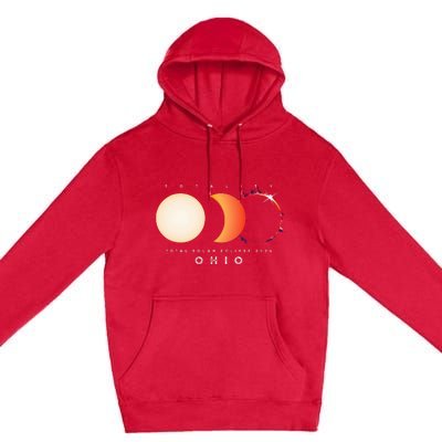 Solar Eclipse 2024 Total Eclipse Ohio America Premium Pullover Hoodie