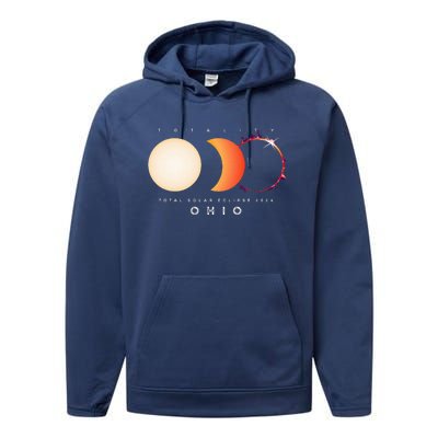 Solar Eclipse 2024 Total Eclipse Ohio America Performance Fleece Hoodie