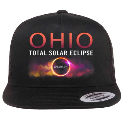 Solar Eclipse 2024 State Ohio Total Solar Eclipse Flat Bill Trucker Hat