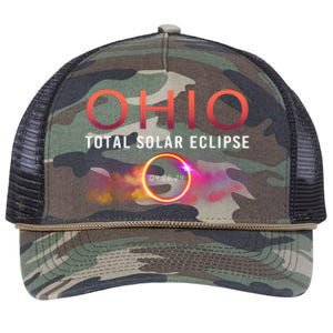 Solar Eclipse 2024 State Ohio Total Solar Eclipse Retro Rope Trucker Hat Cap