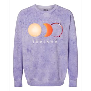 Solar Eclipse 2024 Total Eclipse Indiana America Graphic Colorblast Crewneck Sweatshirt