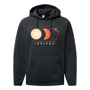 Solar Eclipse 2024 Total Eclipse Indiana America Graphic Performance Fleece Hoodie