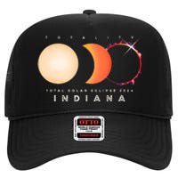 Solar Eclipse 2024 Total Eclipse Indiana America Graphic High Crown Mesh Back Trucker Hat