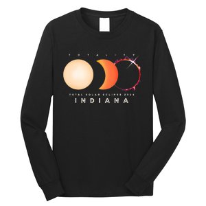 Solar Eclipse 2024 Total Eclipse Indiana America Graphic Long Sleeve Shirt