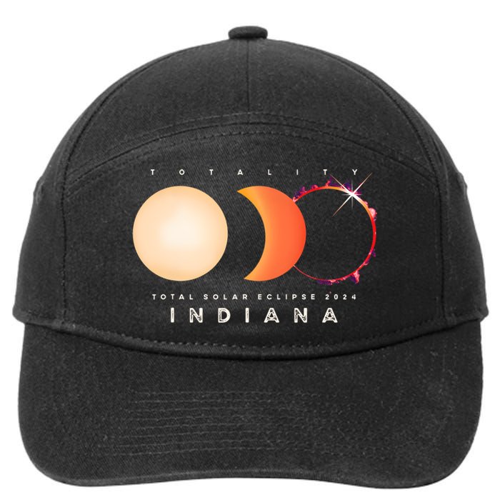 Solar Eclipse 2024 Total Eclipse Indiana America Graphic 7-Panel Snapback Hat