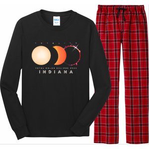 Solar Eclipse 2024 Total Eclipse Indiana America Graphic Long Sleeve Pajama Set