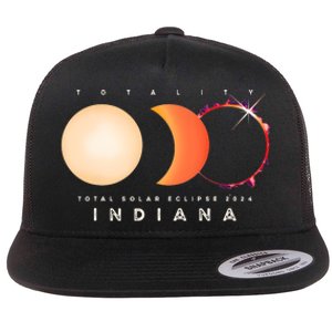 Solar Eclipse 2024 Total Eclipse Indiana America Graphic Flat Bill Trucker Hat