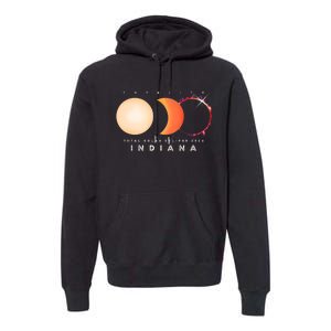 Solar Eclipse 2024 Total Eclipse Indiana America Graphic Premium Hoodie