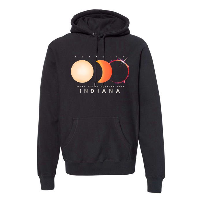 Solar Eclipse 2024 Total Eclipse Indiana America Graphic Premium Hoodie