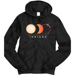 Solar Eclipse 2024 Total Eclipse Indiana America Graphic Tie Dye Hoodie