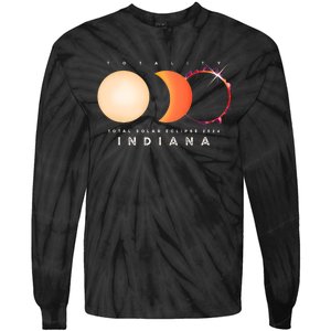 Solar Eclipse 2024 Total Eclipse Indiana America Graphic Tie-Dye Long Sleeve Shirt