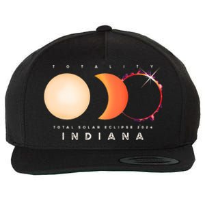 Solar Eclipse 2024 Total Eclipse Indiana America Graphic Wool Snapback Cap