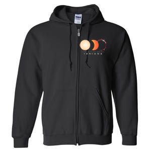 Solar Eclipse 2024 Total Eclipse Indiana America Graphic Full Zip Hoodie